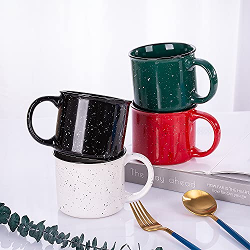 Cutiset 14 Ounce Ceramic Speckled Campfire Coffee Mug,For Tea, Coffee and Hot Chocolate, Set of 4