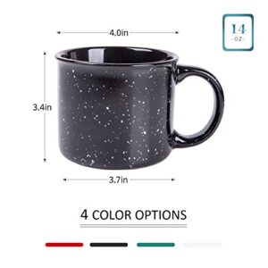 Cutiset 14 Ounce Ceramic Speckled Campfire Coffee Mug,For Tea, Coffee and Hot Chocolate, Set of 4