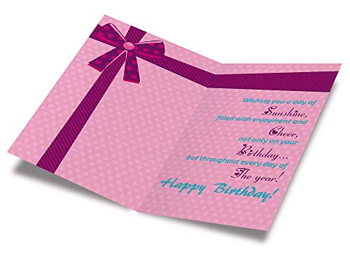 Birthday Card Sister With Love, Prime Greetings, Made in America, Eco-Friendly, Thick Card Stock with Premium Envelope 5in x 7.75in, Packaged in Protective Mailer