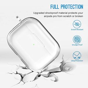 Valkit Compatible Airpods Pro Case Cover, Clear Airpod Pro Soft TPU Protective Case 2019 with Keychain Shockproof Cover for Apple Airpods Pro Charging Case [Front Led Visible] - Transparent