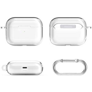 Valkit Compatible Airpods Pro Case Cover, Clear Airpod Pro Soft TPU Protective Case 2019 with Keychain Shockproof Cover for Apple Airpods Pro Charging Case [Front Led Visible] - Transparent