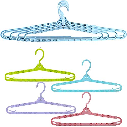 Extra Large Hangers Big Clothes Hangers Enlarge Adjustable Shoulder 16.4"-27.2" Drying Hanger 4 Pack Sturdy Hangers for Wide Polos Tops Cardigans Quilt Bath Towel Big and Tall Shirts 4 Colors Hanger