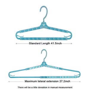 Extra Large Hangers Big Clothes Hangers Enlarge Adjustable Shoulder 16.4"-27.2" Drying Hanger 4 Pack Sturdy Hangers for Wide Polos Tops Cardigans Quilt Bath Towel Big and Tall Shirts 4 Colors Hanger