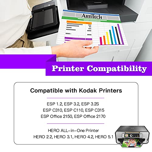 ARTITECH Replacement for Kodak 30XL Compatible Ink Cartridges (4 Black, 2 Color) Use for Kodak ESP 3.2, C110, C310, C315, Office 2150, Office 2170, Hero 3.1 Hero 5.1 Series Printers 1550532 1341080