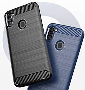 Galaxy A11 case,Samsung A11 case,with HD Screen Protector,MAIKEZI Soft TPU Slim Fashion Non-Slip Protective Phone Case Cover for Samsung Galaxy A11(Black Brushed TPU)