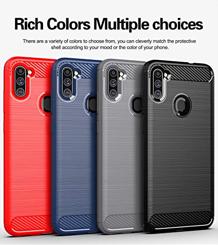 Galaxy A11 case,Samsung A11 case,with HD Screen Protector,MAIKEZI Soft TPU Slim Fashion Non-Slip Protective Phone Case Cover for Samsung Galaxy A11(Black Brushed TPU)