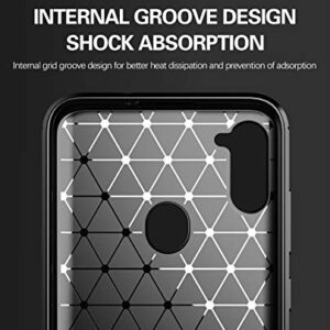 Galaxy A11 case,Samsung A11 case,with HD Screen Protector,MAIKEZI Soft TPU Slim Fashion Non-Slip Protective Phone Case Cover for Samsung Galaxy A11(Black Brushed TPU)