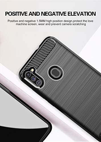 Galaxy A11 case,Samsung A11 case,with HD Screen Protector,MAIKEZI Soft TPU Slim Fashion Non-Slip Protective Phone Case Cover for Samsung Galaxy A11(Black Brushed TPU)