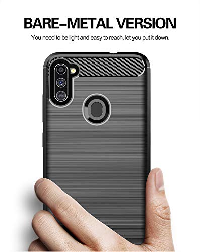 Galaxy A11 case,Samsung A11 case,with HD Screen Protector,MAIKEZI Soft TPU Slim Fashion Non-Slip Protective Phone Case Cover for Samsung Galaxy A11(Black Brushed TPU)