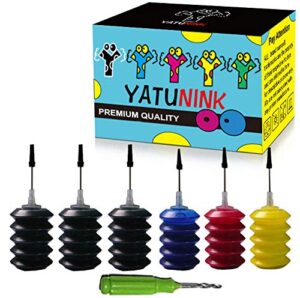yatunink premium refill ink kit for hp 910 910xl ink cartridge work for hp officejet 8020 officejet 8022 officejet 8025 officejet 8028 officejet 8035 printer (30ml x 6 pack)