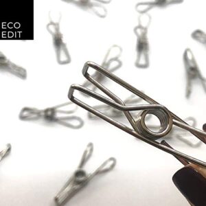 Eco Edit Eco-Clips | 316 Marine Grade Stainless Steel Pegs Clothes pins | 40 Pack | Sustainable, Eco Friendly, Stylish and Modern | Home, Laundry, Office or Gift | Multipurpose | No Rust, Marks, Waste