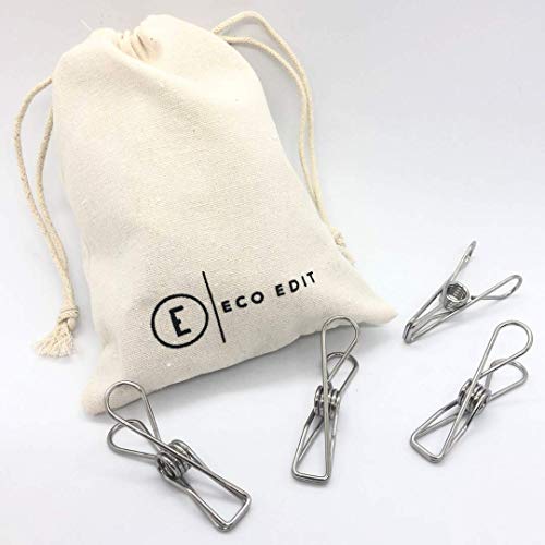 Eco Edit Eco-Clips | 316 Marine Grade Stainless Steel Pegs Clothes pins | 40 Pack | Sustainable, Eco Friendly, Stylish and Modern | Home, Laundry, Office or Gift | Multipurpose | No Rust, Marks, Waste