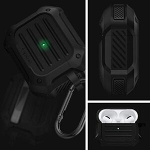 Spigen Tough Armor Designed for Apple Airpods Pro Case Cover with Keychain (2019) - Black