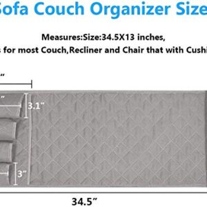 WubbaLubba Sofa Armrest Organizer Non-Slip Arm Chair Bedside Caddy Storage Organizer for Recliner Couch with 5 Pockets for Cell Phone TV Remote Control Magazines(Grey)