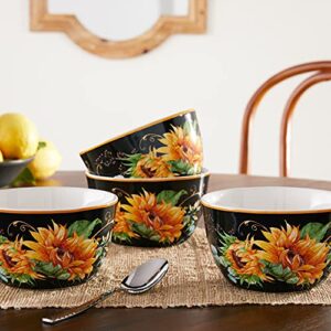 Certified International Sunflower Fields 5.25" Ice Cream/Dessert Bowls, Set of 4, Multi Colored