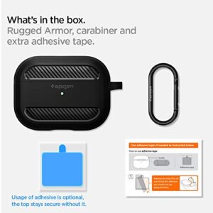 Spigen Rugged Armor Designed for Airpods Pro Case Cover Protective Airpods Pro Case with Keychain - Matte Black