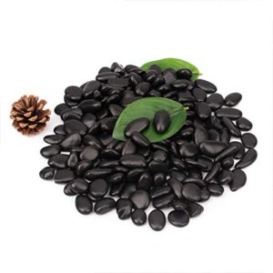 18 Pounds Black Decorative Pebbles Small Aquarium Gravel River Rock,Garden Ornamental Pebbles Rocks, Natural Polished Decorative Gravel,Decorative Stones,Pebbles,Decor Gravel for Landscaping (Black)