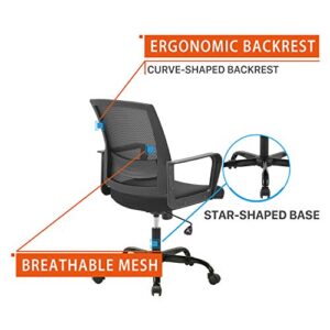 CLATINA Ergonomic Rolling Mesh Desk Chair with Executive Lumbar Support and Adjustable Swivel Design for Home Office Computer Black 4 Pack