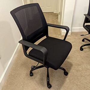 CLATINA Ergonomic Rolling Mesh Desk Chair with Executive Lumbar Support and Adjustable Swivel Design for Home Office Computer Black 4 Pack