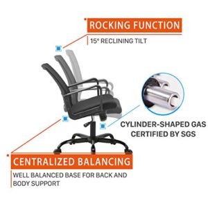 CLATINA Ergonomic Rolling Mesh Desk Chair with Executive Lumbar Support and Adjustable Swivel Design for Home Office Computer Black 4 Pack