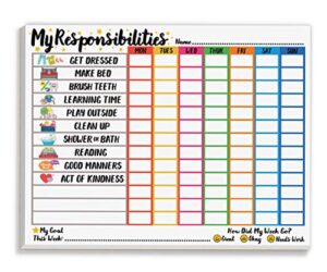 tiny expressions weekly responsibility chart notepad for kids (my responsibilities)