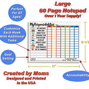 Tiny Expressions Weekly Responsibility Chart Notepad for Kids (My Responsibilities)