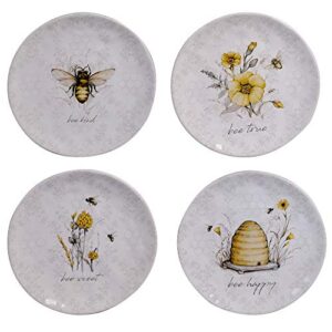certified international bee sweet 8.5" salad/dessert plates, set of 4 assorted designs