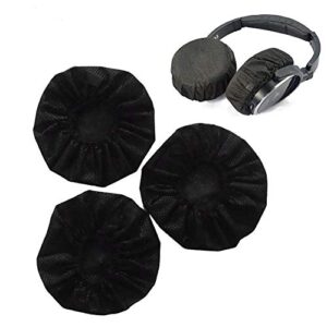 200pcs stretchable headphone cushion covers , disposable sanitary headphone covers replacement black (11cm)