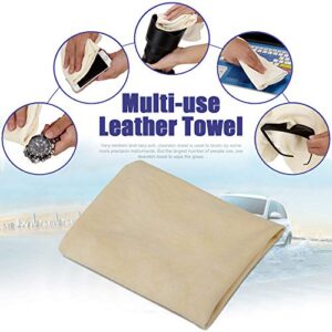 Chamois Cloth for Car - 35'' x 23.6'' (5.7 sq ft) - Extra Large Drying Towel Natural Shammy Towel Real Leather Washing Cloth Cleaning Towel Car Wipes