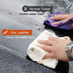 Chamois Cloth for Car - 35'' x 23.6'' (5.7 sq ft) - Extra Large Drying Towel Natural Shammy Towel Real Leather Washing Cloth Cleaning Towel Car Wipes