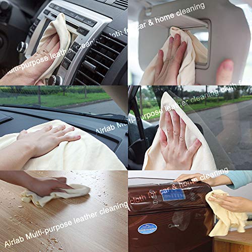 Chamois Cloth for Car - 35'' x 23.6'' (5.7 sq ft) - Extra Large Drying Towel Natural Shammy Towel Real Leather Washing Cloth Cleaning Towel Car Wipes