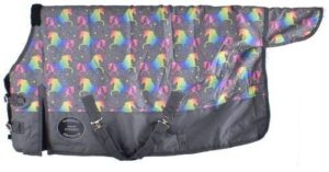 showman pony/yearling 56"- 62" waterproof & breathable unicorn print 1200 denier turnout blanket! new horse tack!