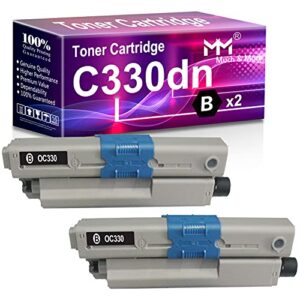 mm much & more compatible toner cartridge replacement for oki type c17 c330 use for c330dn c530dn mc361 mc362w mc561 mc562w mfp mc352dn printers (2-pack, black)