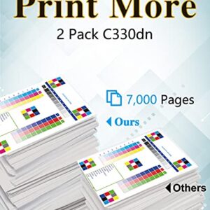 MM MUCH & MORE Compatible Toner Cartridge Replacement for OKI Type C17 C330 use for C330DN C530DN MC361 MC362W MC561 MC562W MFP MC352DN Printers (2-Pack, Black)