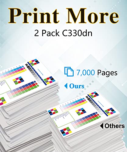 MM MUCH & MORE Compatible Toner Cartridge Replacement for OKI Type C17 C330 use for C330DN C530DN MC361 MC362W MC561 MC562W MFP MC352DN Printers (2-Pack, Black)