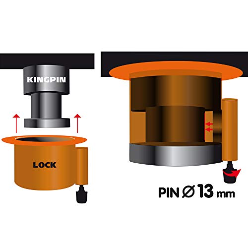 KAYCENTOP King Pin Lock 5th Wheel Locks Trailer Hitch Lock Heavy Duty Fifth Wheel Kingpin Lock Towing Hitch Lock Anti Theft Steel with Yellow Caution Tag for Trailers Rv