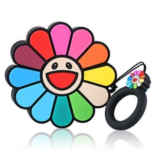 joysolar for airpods pro 2019/pro 2 gen 2022 case cute 3d cartoon character soft silicone air pods pro fashion funny cover, kawaii fun keychain design girls boys, cases for airpod pro color flower