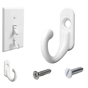 light switch hooks, chanvoo 10 pack wall mounted tiny robe hook with 20 screws wall coat hooks for hanging coat, scarf, bag, towel, key, hat (white)