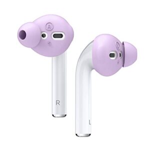 elago earbuds cover designed for apple airpods 2 & 1 or earpods, silicone ear tips, ear grip, sound quality enhancement [4 pairs: 2 large + 2 small] (lavender)