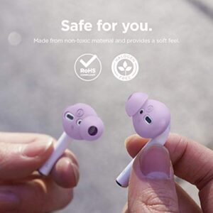 elago Earbuds Cover Designed for Apple AirPods 2 & 1 or EarPods, Silicone Ear Tips, Ear Grip, Sound Quality Enhancement [4 Pairs: 2 Large + 2 Small] (Lavender)