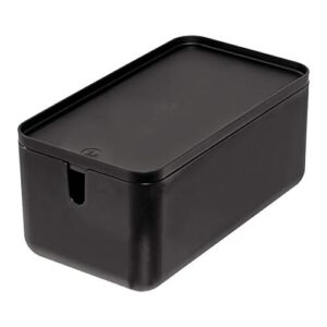 idesign 29847 cade bpa-free plastic toilet paper storage bin with lid, matte black