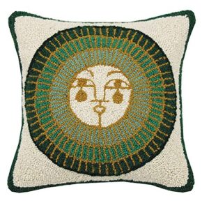peking handicraft 30jbl06c16sq colorful sun hook pillow, 100% wool and cotton