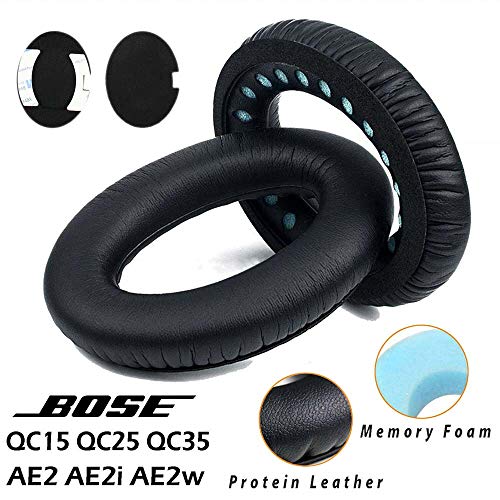 for Bose Ear Pads Replacement QC15,QC25, Ae2 Acoustic Noise Cancelling Headphone (for Bose Quietcomfort 25, Full Black)