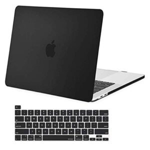 mosiso compatible with macbook pro 16 inch case 2020 2019 release a2141 with touch bar touch id, ultra slim protective plastic hard shell case & keyboard cover skin, black