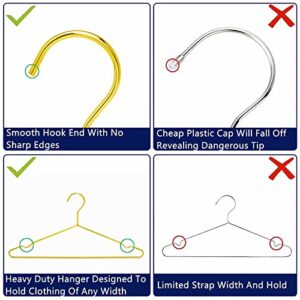 Amber Home 17" Shiny Gold Strong Metal Hanger 30 Pack, Gold Clothes Hangers, Heavy Duty Coat Hangers, Standard Suit Hangers for Jacket, Shirt, Dress (Gold, 30)