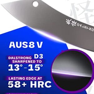 Dalstrong Hybrid Cleaver & Chef Knife - 8 inch - Phantom Series - 'The Crixus' - Japanese High-Carbon AUS8 Steel Kitchen Knife - Pakkawood Handle - Cooking Knife - Sheath Included