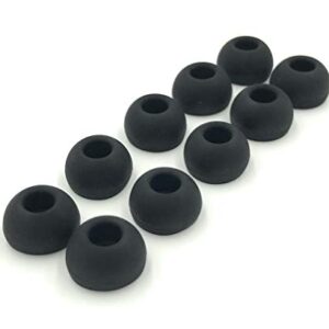 10 Pairs Large Black Silicone Replacement Ear Buds Tips Covers