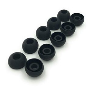 10 Pairs Large Black Silicone Replacement Ear Buds Tips Covers
