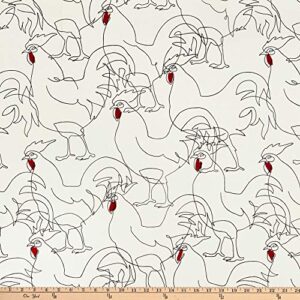 alexander henry rooster heavy oxford black, fabric by the yard