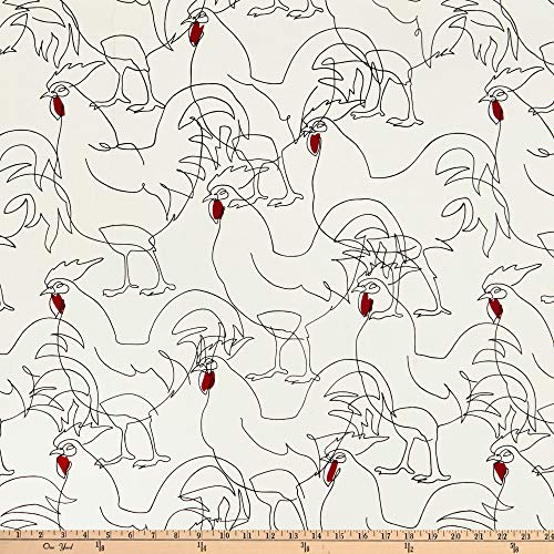 Alexander Henry Rooster Heavy Oxford Black, Fabric by the Yard